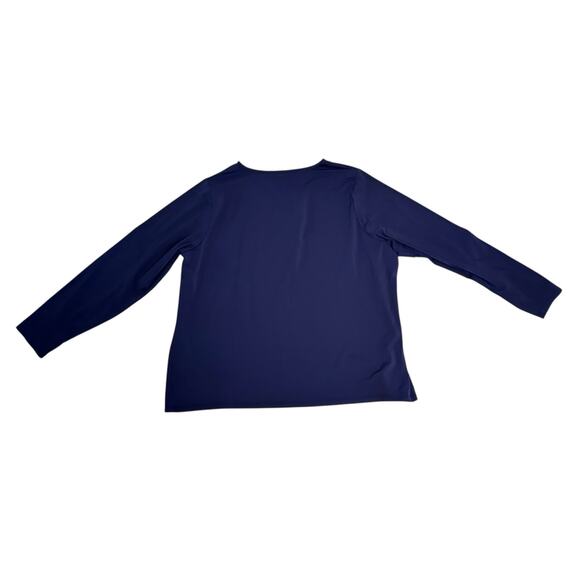 2X LONG Lands’ End SunShade UPF 50 Long Sleeve Relaxed Rash Guard Navy Swim - Picture 4 of 6